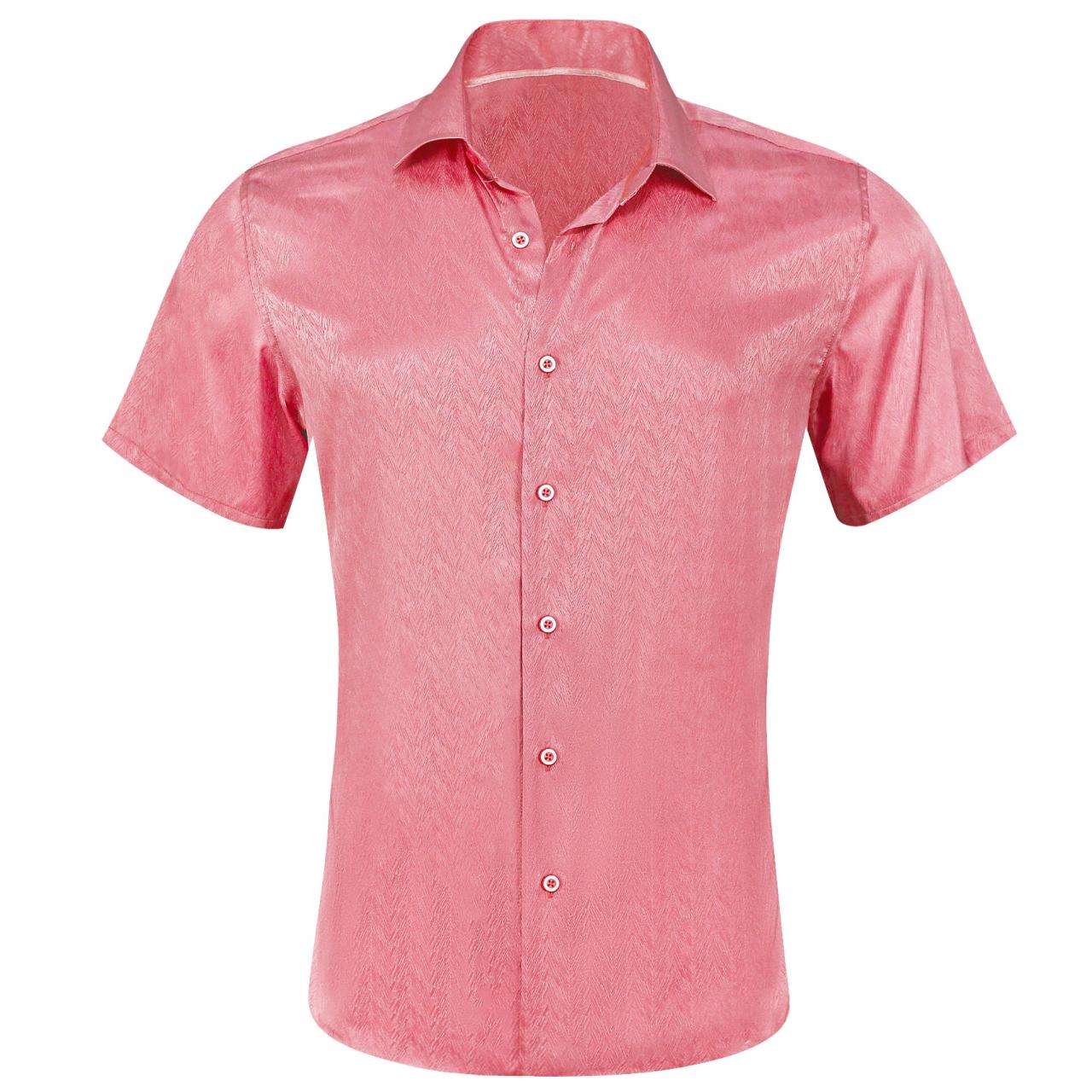 Mens pink short sleeve dress shirt