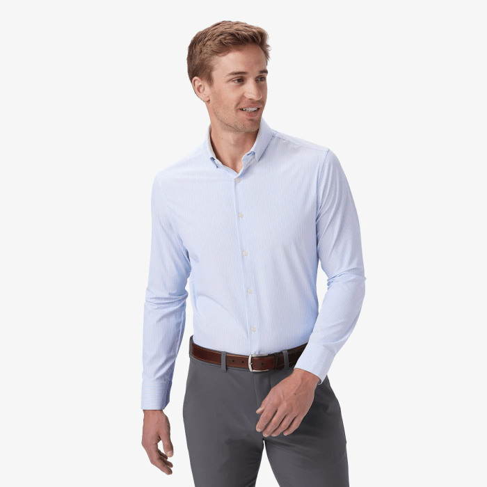 Athletic fit dress shirts for men