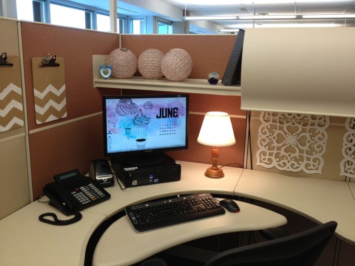 Office ideas decor cubicle cubical work desk organization decoration chic choose board make her