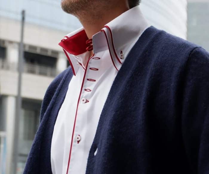 Collar penny collarless bib plain gambler wingtip buttons